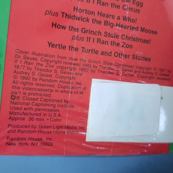 How the Grinch Stole Christmas VHS - Picture 5 of 5